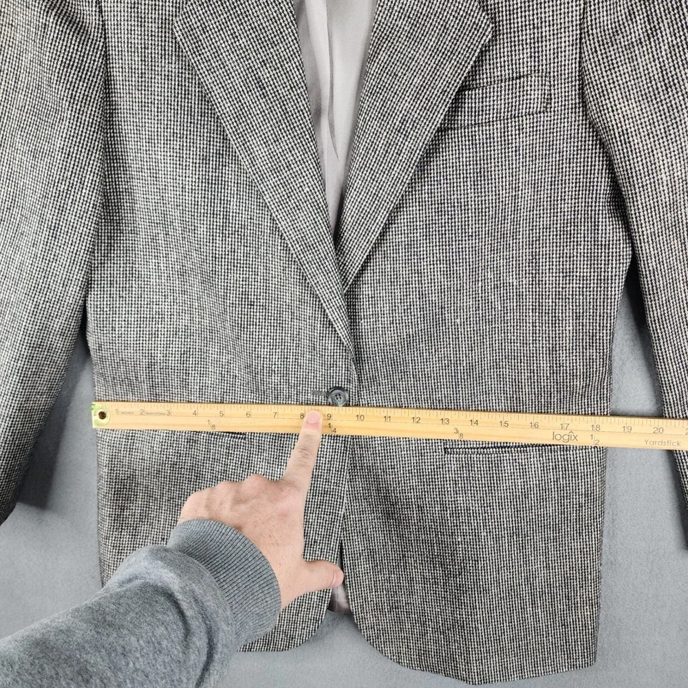 Orvis Womens Blazer 6 Regular Single Button Houndstooth Wool Blend Tailored USA‎